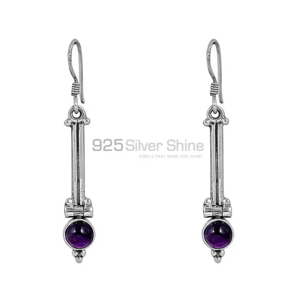 Handmade 925 Sterling Silver earring In Natural Amethyst Gemstone Jewelry 925SE94