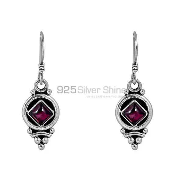 Handmade 925 Sterling Silver earring In Natural Garnet Gemstone Jewelry 925SE95