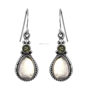 Handmade Citrine-Peridot Gemstone earring In Sterling Silver Jewelry 925SE178