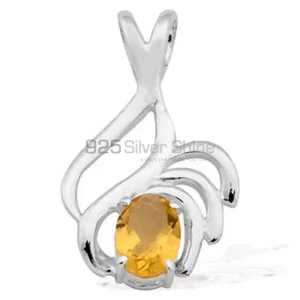 925 Fine Silver Pendants Suppliers In Citrine Gemstone Jewelry 925SP1530