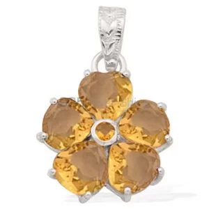 925 Fine Silver Pendants Suppliers In Citrine Gemstone Jewelry 925SP1580