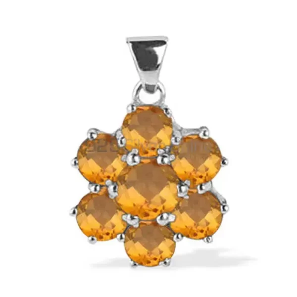 925 Fine Silver Pendants Suppliers In Citrine Gemstone Jewelry 925SP1630
