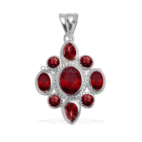 925 Solid Silver Pendants Exporters In Garnet Gemstone Jewelry 925SP1674