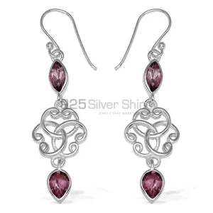 925 Sterling Silver earrings In Amethyst Gemstone Jewelry 925SE740