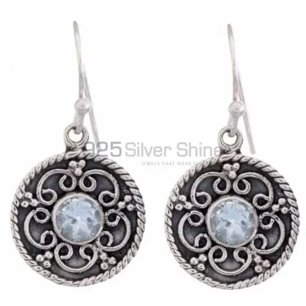 925 Sterling Silver earrings In Blue Topaz Gemstone Jewelry 925SE1205