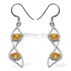 925 Sterling Silver earrings In Citrine Gemstone Jewelry 925SE1056