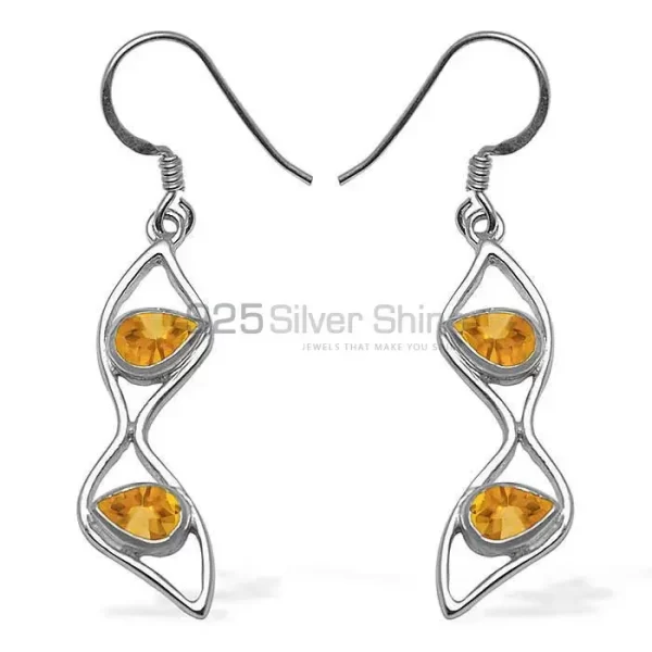 925 Sterling Silver earrings In Citrine Gemstone Jewelry 925SE1056