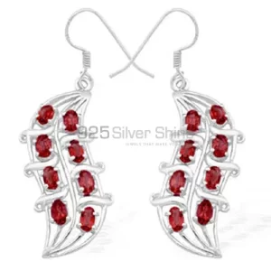 925 Sterling Silver earrings In Garnet Gemstone Jewelry 925SE977