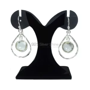 925 Sterling Silver earrings In Green Amethyst Gemstone Jewelry 925SE1284