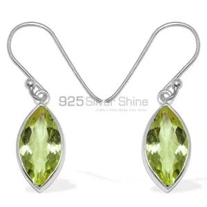 925 Sterling Silver Handmade earrings In Lemon Quartz Gemstone Jewelry 925SE1138