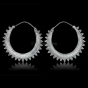 Hill Tribal Hoop earring In 925 Silver earring 925ME102