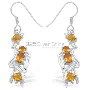 Inexpensive 925 Sterling Silver earrings Wholesaler In Citrine Gemstone Jewelry 925SE918