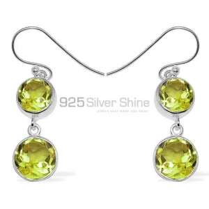 Inexpensive 925 Sterling Silver earrings Wholesaler In Lemon Quartz Gemstone Jewelry 925SE1155