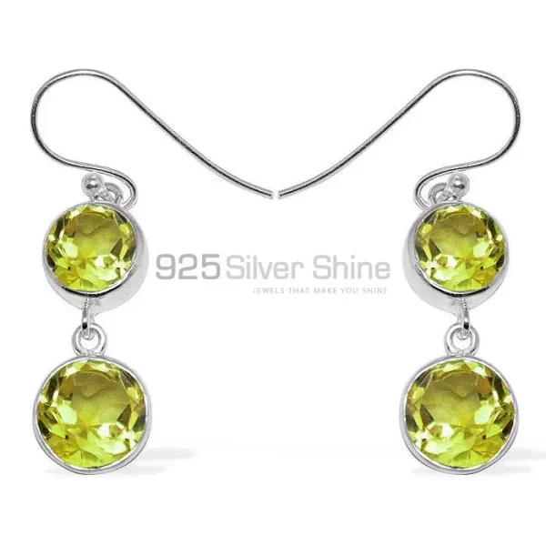 Inexpensive 925 Sterling Silver earrings Wholesaler In Lemon Quartz Gemstone Jewelry 925SE1155