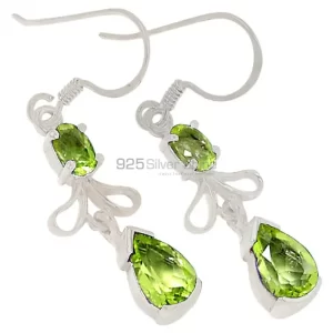 Inexpensive 925 Sterling Silver Handmade earrings Exporters In Peridot Gemstone Jewelry 925SE375