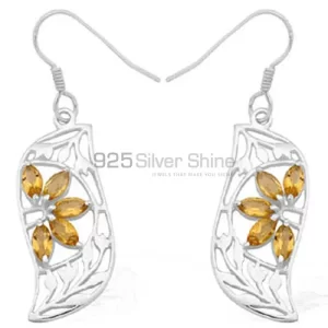 Inexpensive 925 Sterling Silver Handmade earrings Manufacturer In Citrine Gemstone Jewelry 925SE913