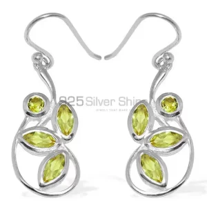 Inexpensive 925 Sterling Silver Handmade earrings In Lemon Quartz Gemstone Jewelry 925SE1150