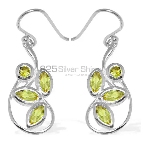 Inexpensive 925 Sterling Silver Handmade earrings In Lemon Quartz Gemstone Jewelry 925SE1150