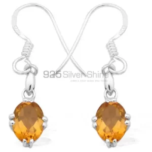 Inexpensive 925 Sterling Silver Handmade earrings Suppliers In Citrine Gemstone Jewelry 925SE923