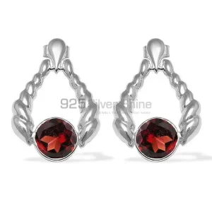 Inexpensive 925 Sterling Silver Handmade earrings Suppliers In Garnet Gemstone Jewelry 925SE1081