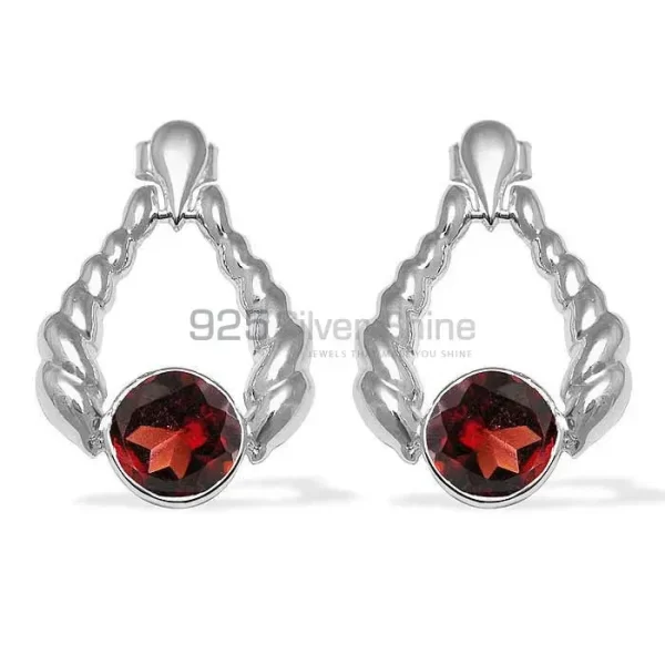 Inexpensive 925 Sterling Silver Handmade earrings Suppliers In Garnet Gemstone Jewelry 925SE1081