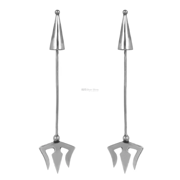 Inexpensive 925 Sterling Silver Trishul earrings Wholesaler 925SE286