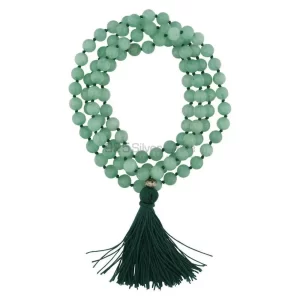 Japa Mala Green Aventurine Gemstone Spiritual Necklace 925MBC103