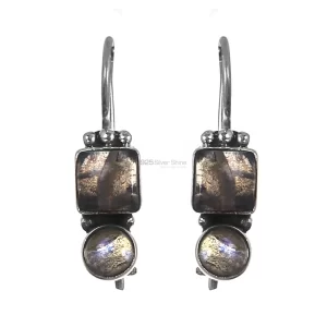 Labradorite Stone earrings In Solid 925 Silver Jewelry 925SE218