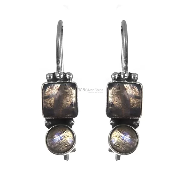 Labradorite Stone earrings In Solid 925 Silver Jewelry 925SE218