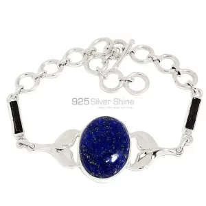 Lapis Best Price Gemstone Handmade Bracelets In Solid Sterling Silver Jewelry 925SB297-3