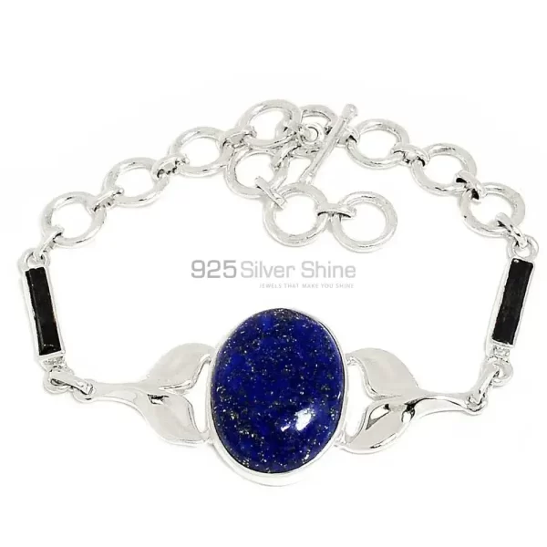 Lapis Best Price Gemstone Handmade Bracelets In Solid Sterling Silver Jewelry 925SB297-3