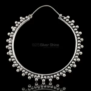 Large Sun Rays Mandala earring In Fine Silver 925ME104