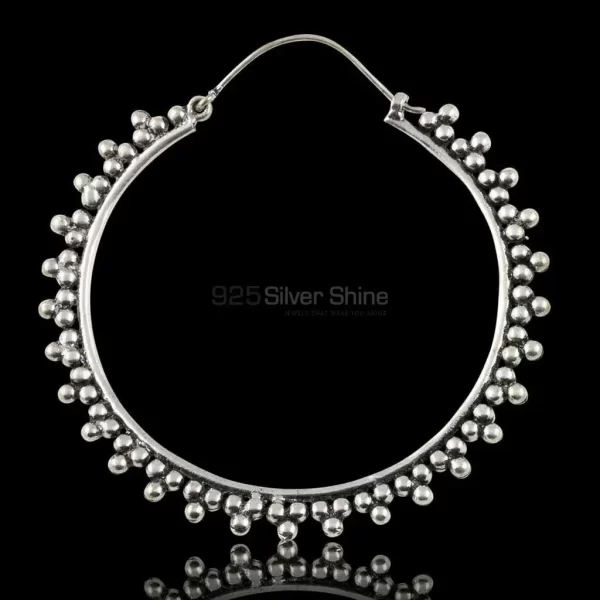 Large Sun Rays Mandala earring In Fine Silver 925ME104
