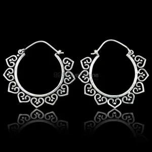 Lotus Flower Mandala earring In 925 Silver Jewelry 925ME106