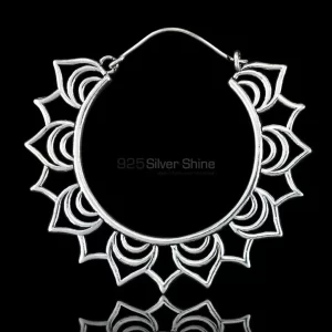Lotus Leaf Mandala Handmade earring In 925 Sterling Silver 925ME108