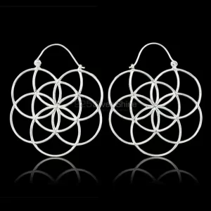 Lotus Mandala earring In Sterling Silver 925ME109
