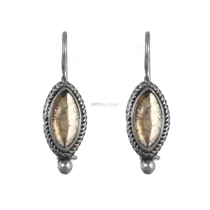 Marquise Citrine Gemstone earrings In 925 Sterling Silver Jewelry 925SE203