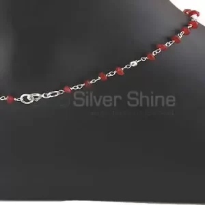 Multi Gemstone Anklet In 925 Silver Jewelry Manufacturer