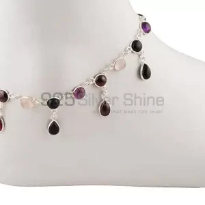 Multi Gemstone Anklets In 925 Sterling Silver Jewelry