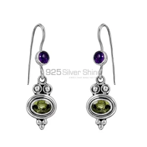 Amethyst-Peridot Gemstone earring In 925 Sterling Silver Jewelry 925SE137