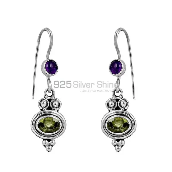 Amethyst-Peridot Gemstone earring In 925 Sterling Silver Jewelry 925SE137