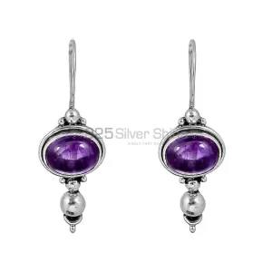 Natural Amethyst Gemstone earring In 925 Sterling Silver Jewelry 925SE120