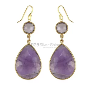 Natural Amethyst Gemstone earrings Exporters In 925 Sterling Silver Jewelry 925SE1873