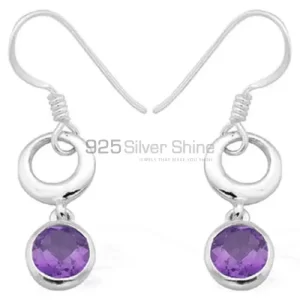 Natural Amethyst Gemstone earrings Exporters In 925 Sterling Silver Jewelry 925SE970