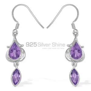 Natural Amethyst Gemstone earrings In 925 Sterling Silver 925SE1098