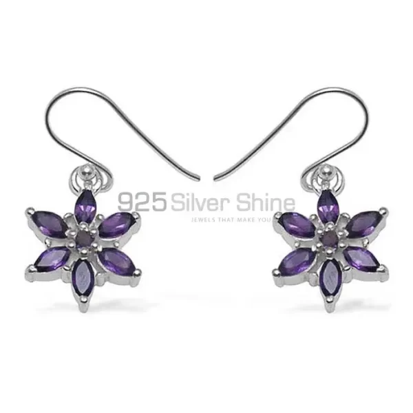 Natural Amethyst Gemstone earrings In Solid 925 Silver 925SE706