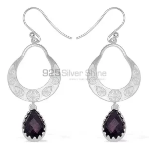 Natural Amethyst Gemstone earrings Manufacturer In 925 Sterling Silver Jewelry 925SE736