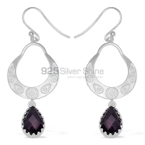 Natural Amethyst Gemstone earrings Manufacturer In 925 Sterling Silver Jewelry 925SE736