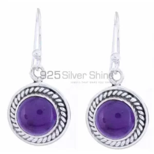 Natural Amethyst Gemstone earrings Suppliers In 925 Sterling Silver Jewelry 925SE1195