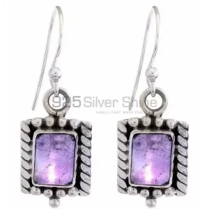 Natural Amethyst Gemstone earrings Wholesaler In 925 Sterling Silver Jewelry 925SE1192